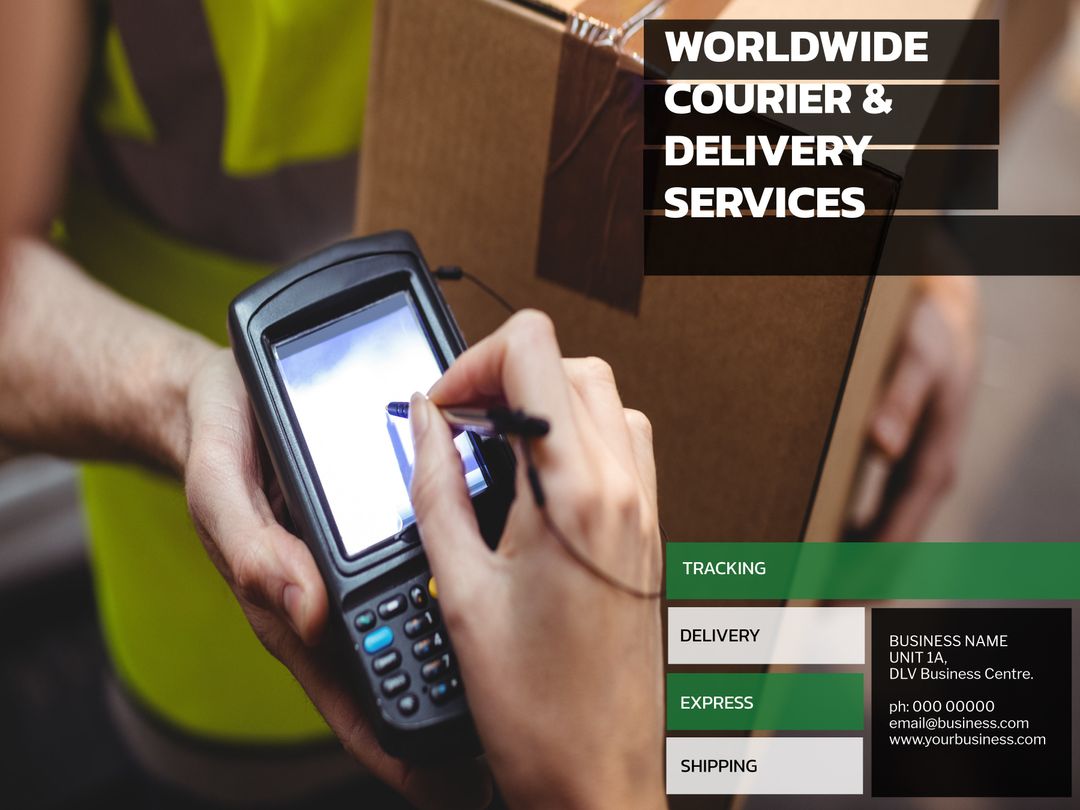 Courier Using Scanner for Efficient Package Delivery Service - Download Free Stock Images Pikwizard.com