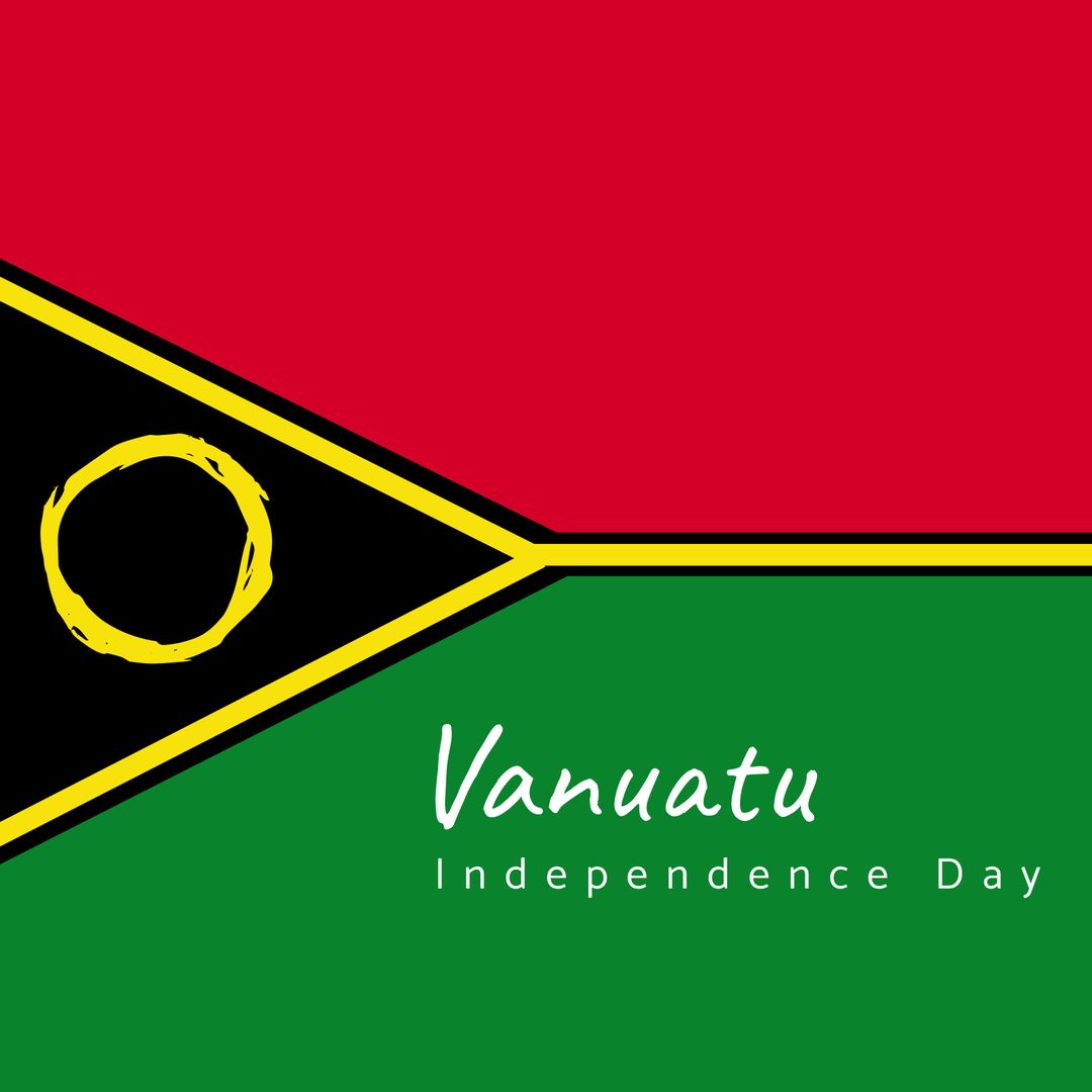 Vanuatu Independence Day Flag Illustration with Text