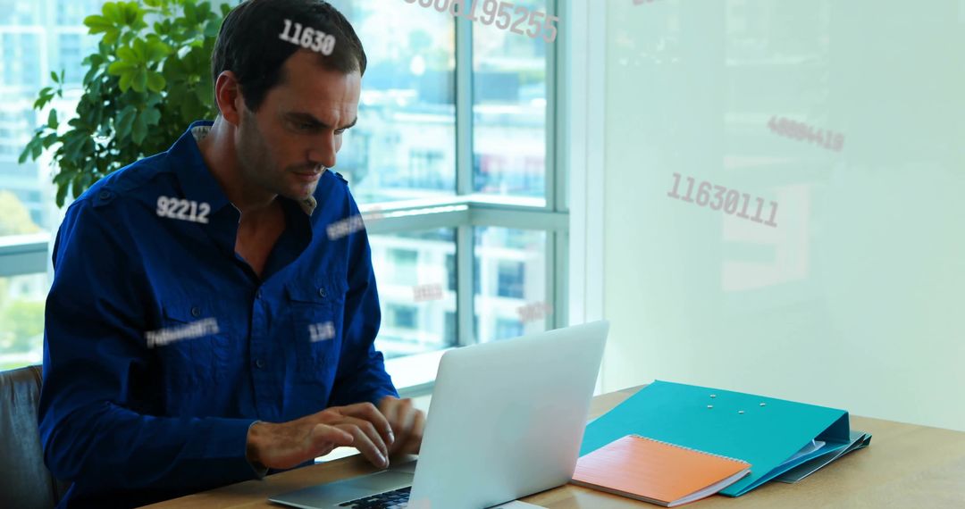 Businessman Engaged in Data Analysis at Modern Office Desk