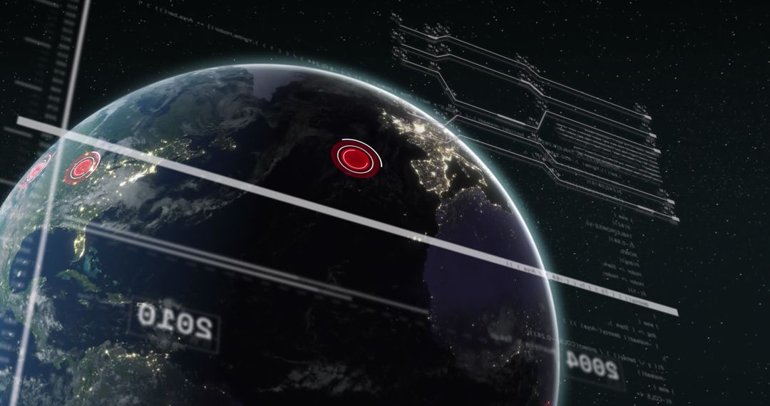 Futuristic Global Data Network Interface with Circuit Patterns