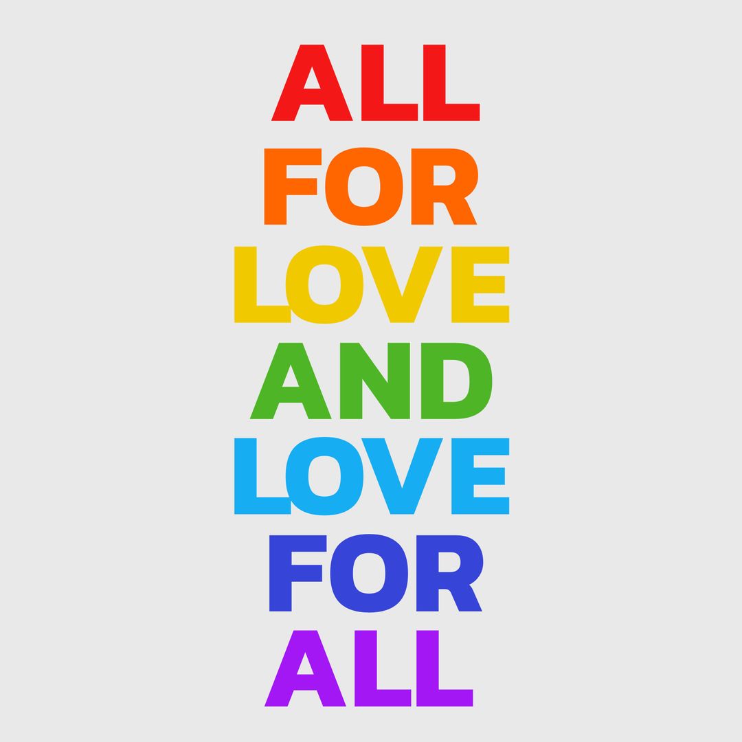 Rainbow Text Promoting Inclusivity and Love