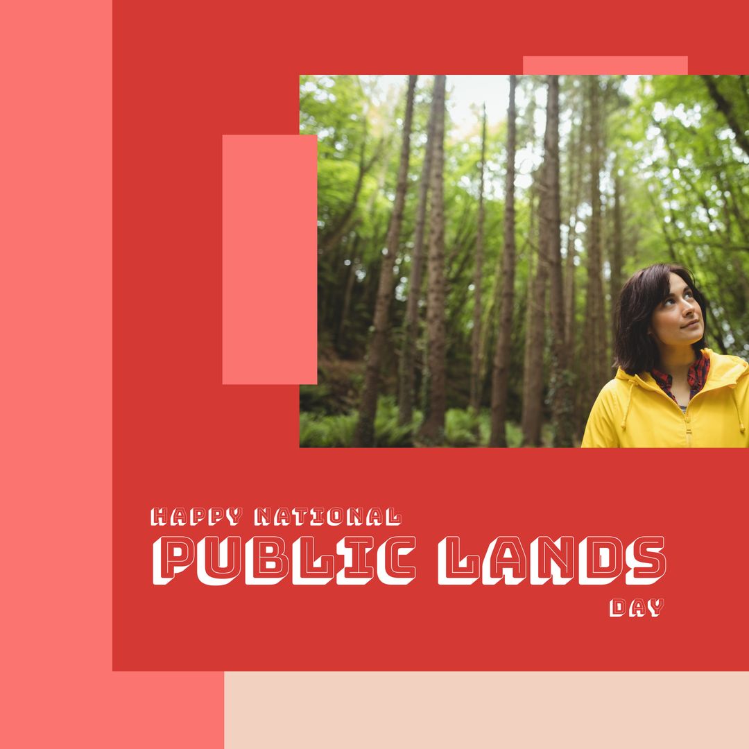 Caucasian Woman Exploring Forest on Public Lands Day