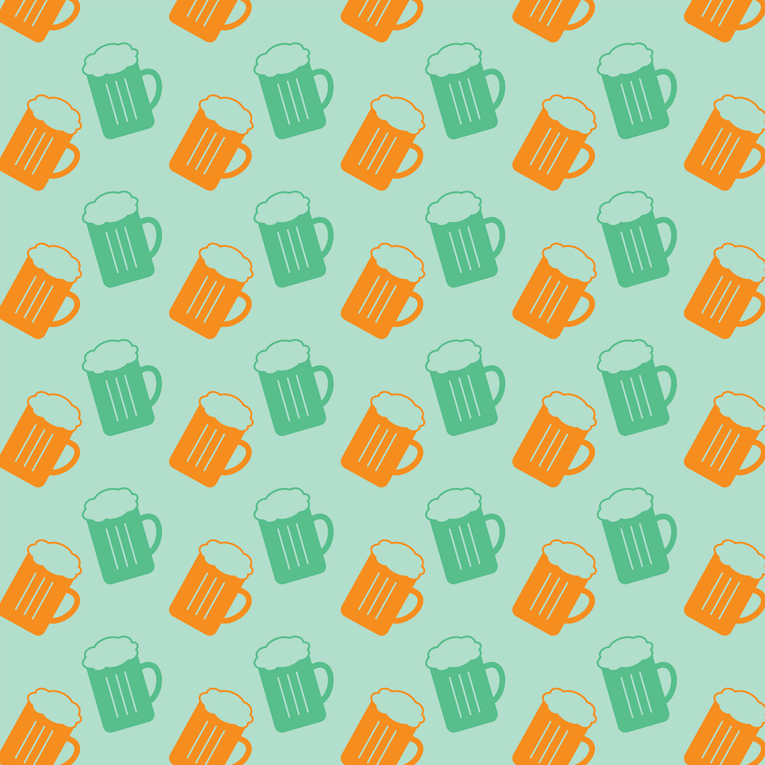 Colorful Mug Illustration Pattern on Transparent Background