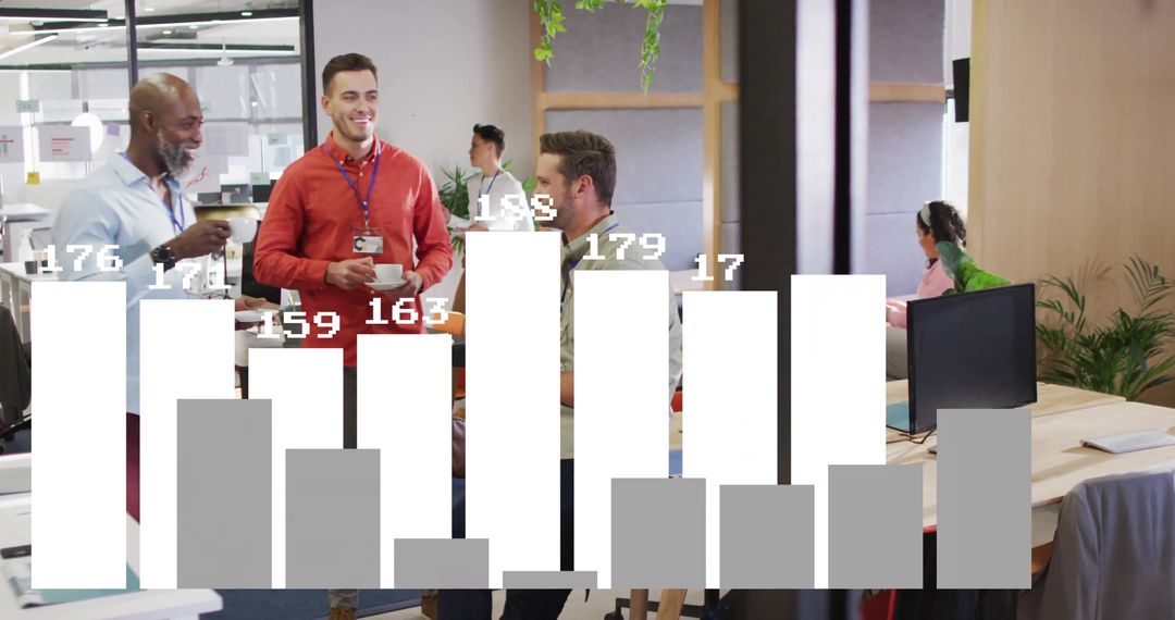 Business Analysts Discussing Data Insights in Modern Office