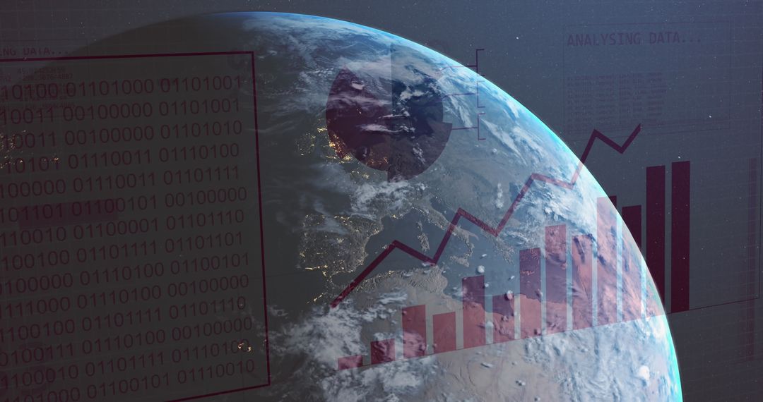 Global Data Analytics and Finance Concept Overlay