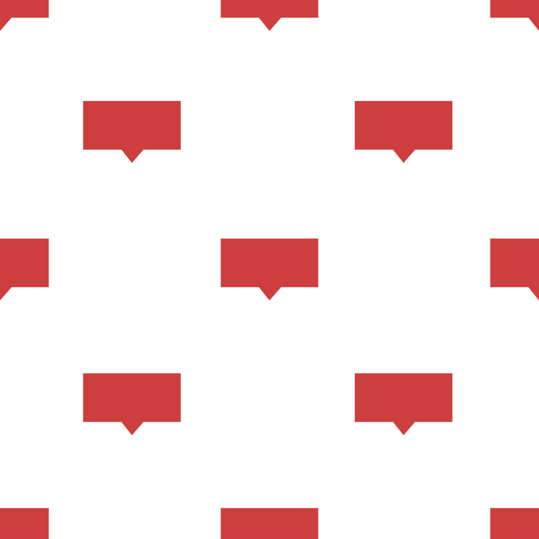 Red Speech Bubbles on Transparent Background Pattern