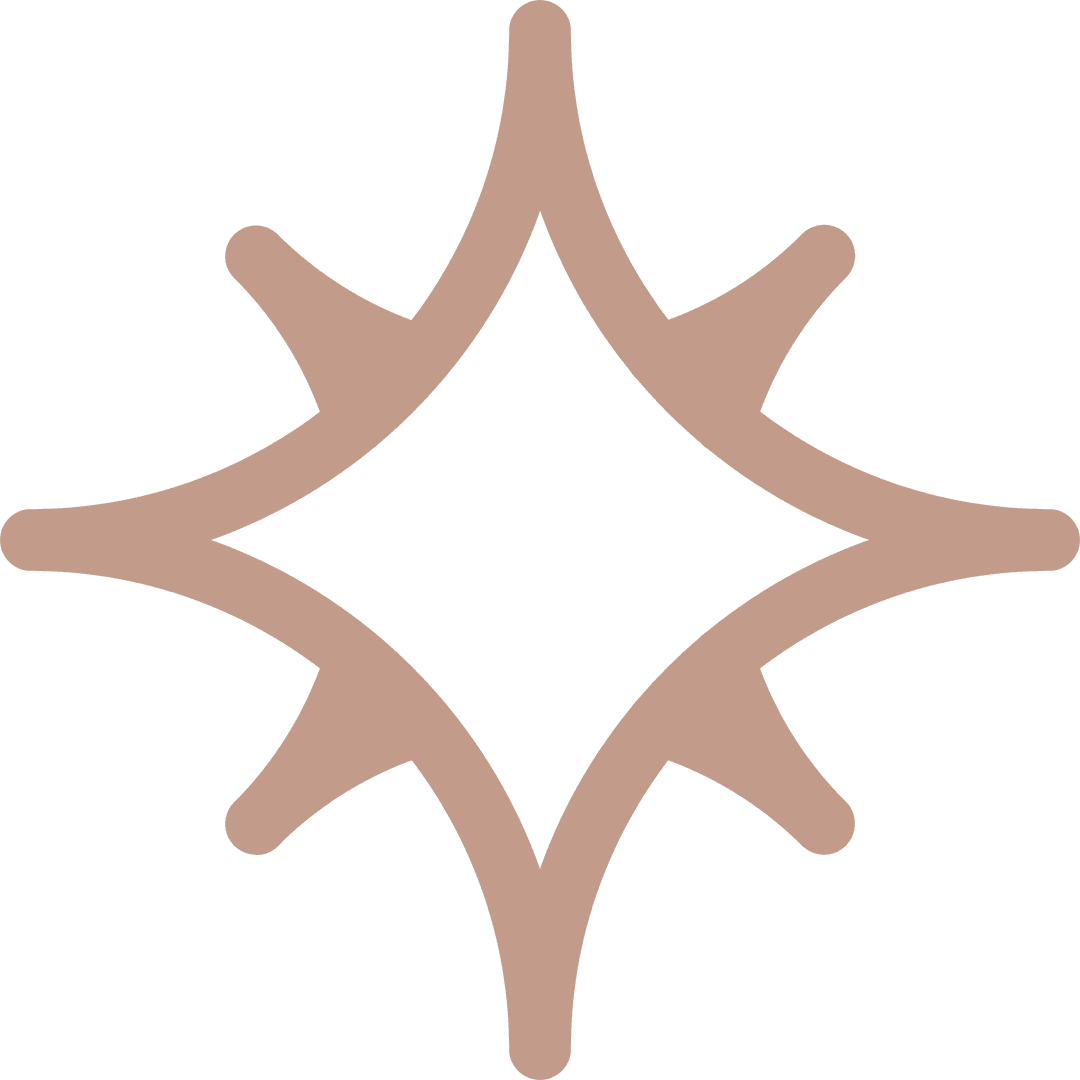 Minimalist Geometric Sparkle Icon on Transparent Background