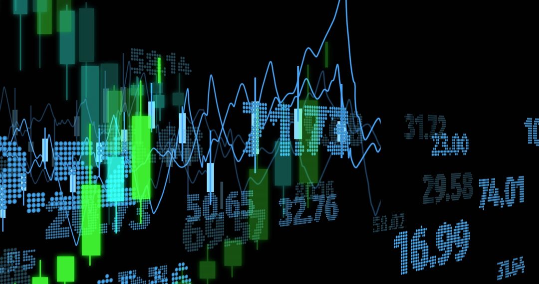 Abstract Financial Data Chart with Rising Graph Lines