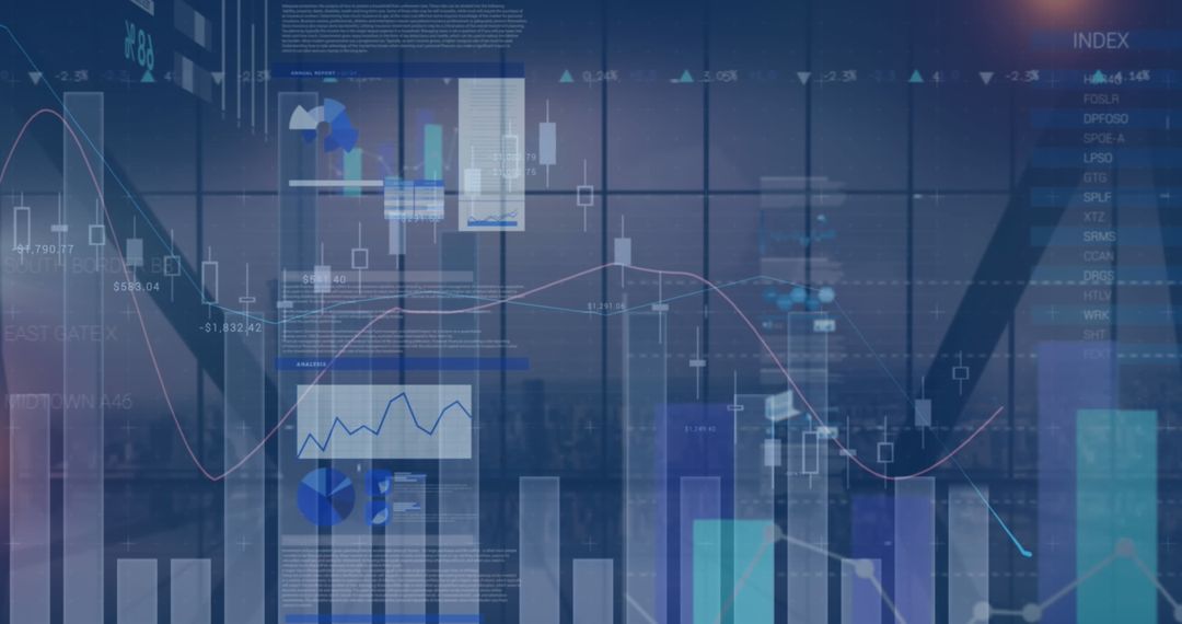 Data Visualization in Modern Business Analytics with Digital Charts Overlaid