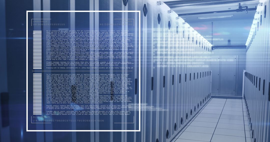 Digital Data Flow in Server Room Network Connection
