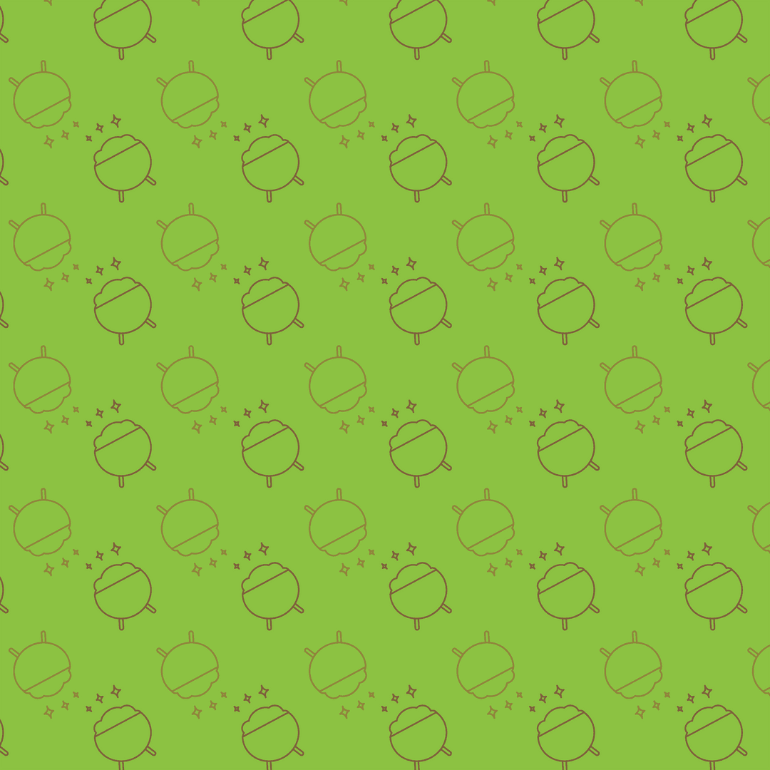 Seamless Cauldron Pattern on Bright Green Transparent Background