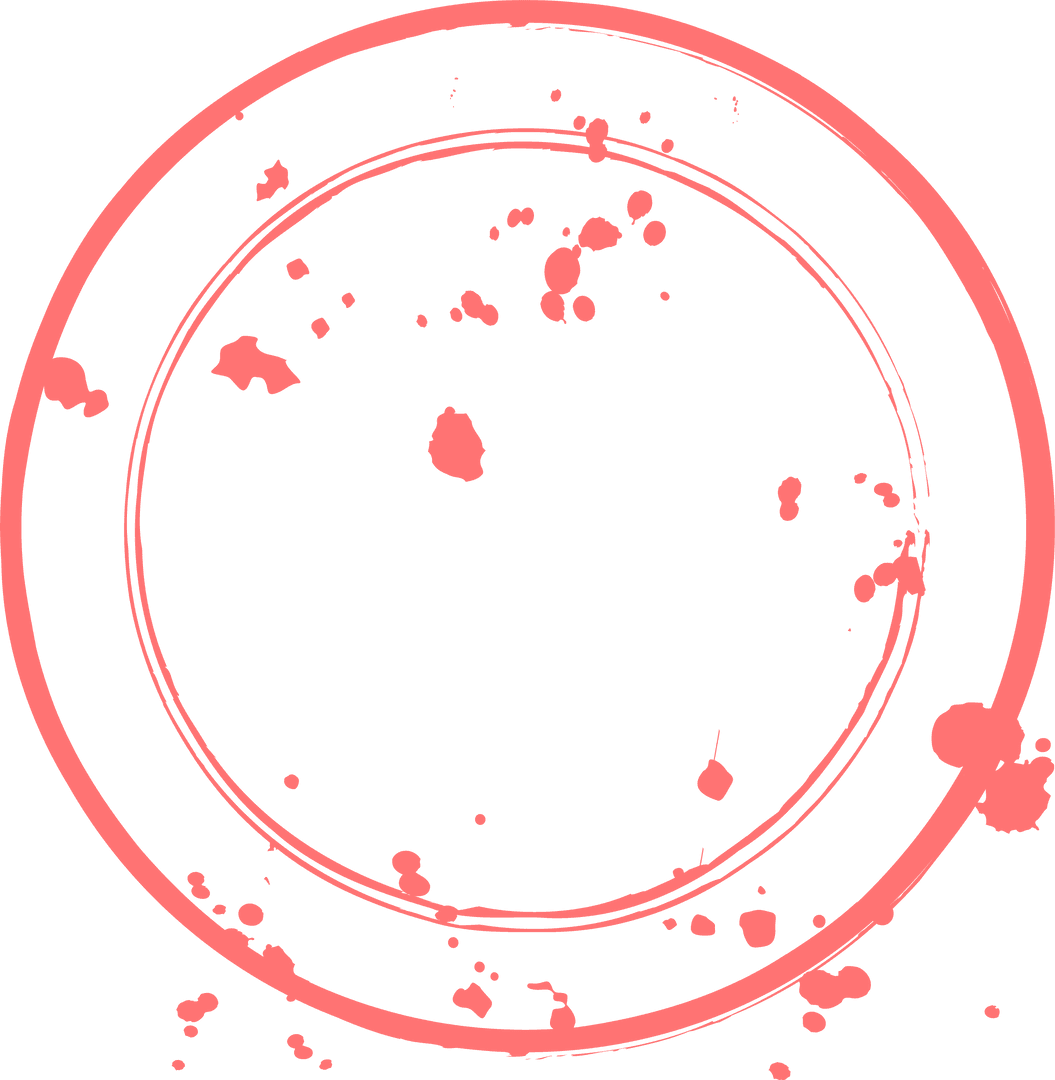 Abstract Double Paint Ring Transparent Background with Artistic Splatters