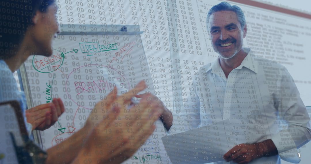 Business Collaborators Analyzing Financial Data with Innovation Focus