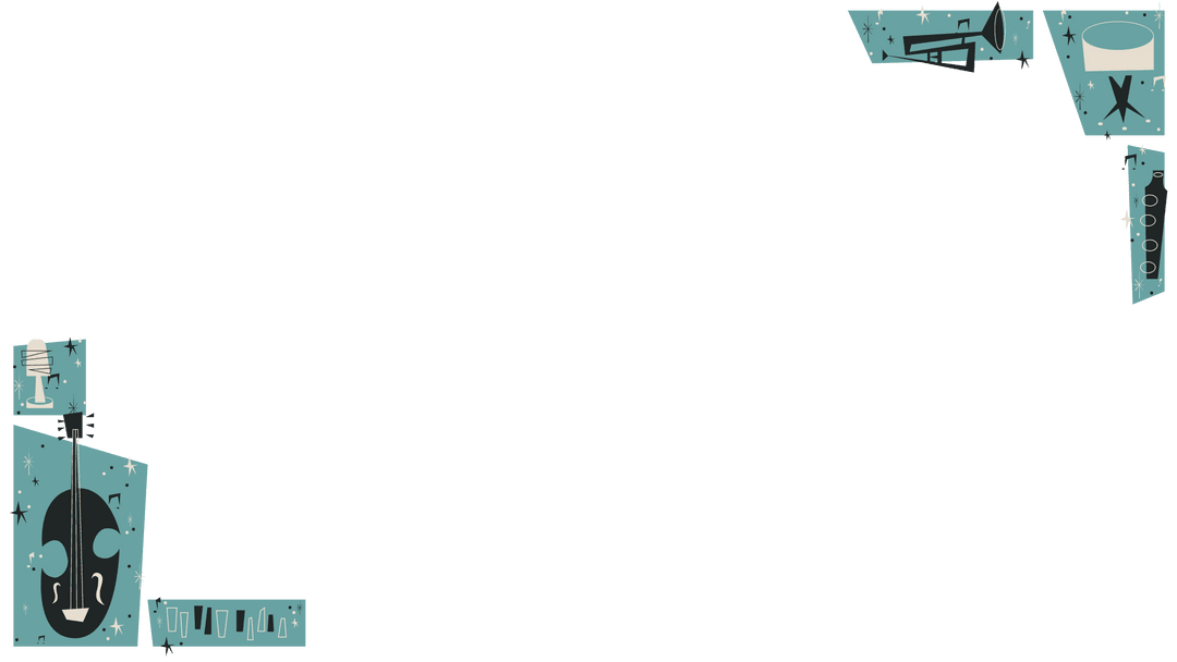 Elegant Music Instruments and Drinks against Transparent Canvas