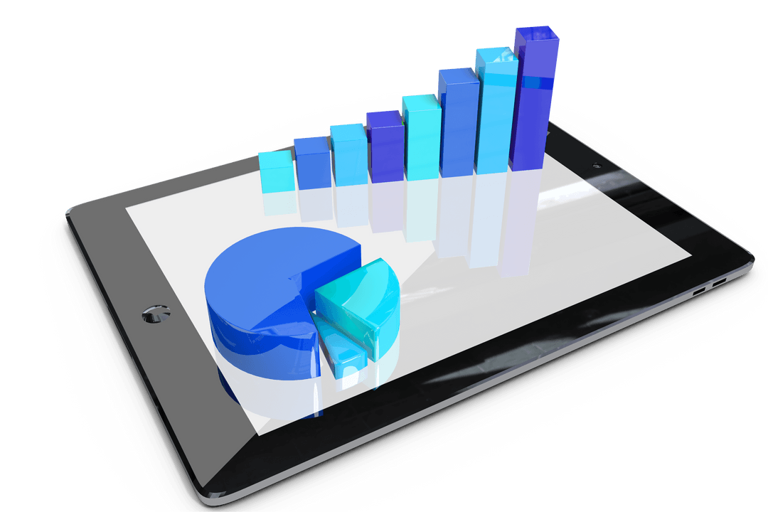 3D Digital Charts on Tablet with Transparent Background