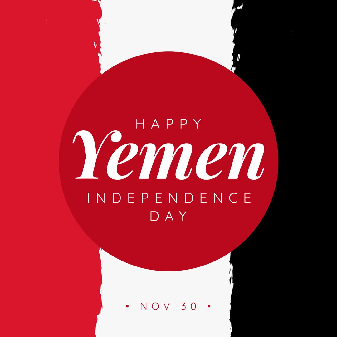 Yemen Independence Day Celebration Design with Flag Colors