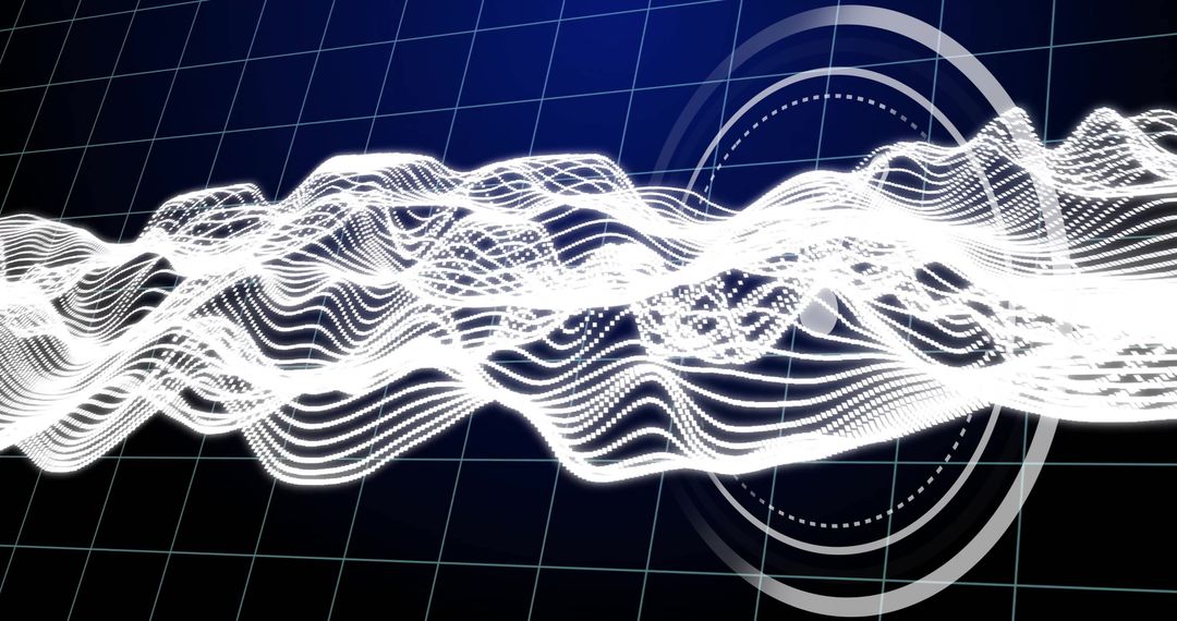 Abstract Digital Waveforms on Grid Background