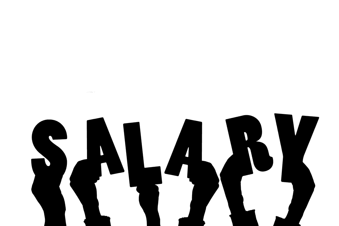 Transparent Hands Holding Salary Text