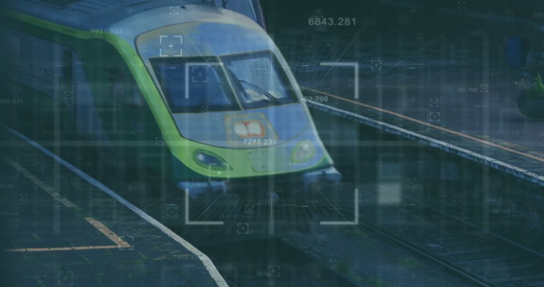 Digital Interface Overlay Analyzing Modern Train