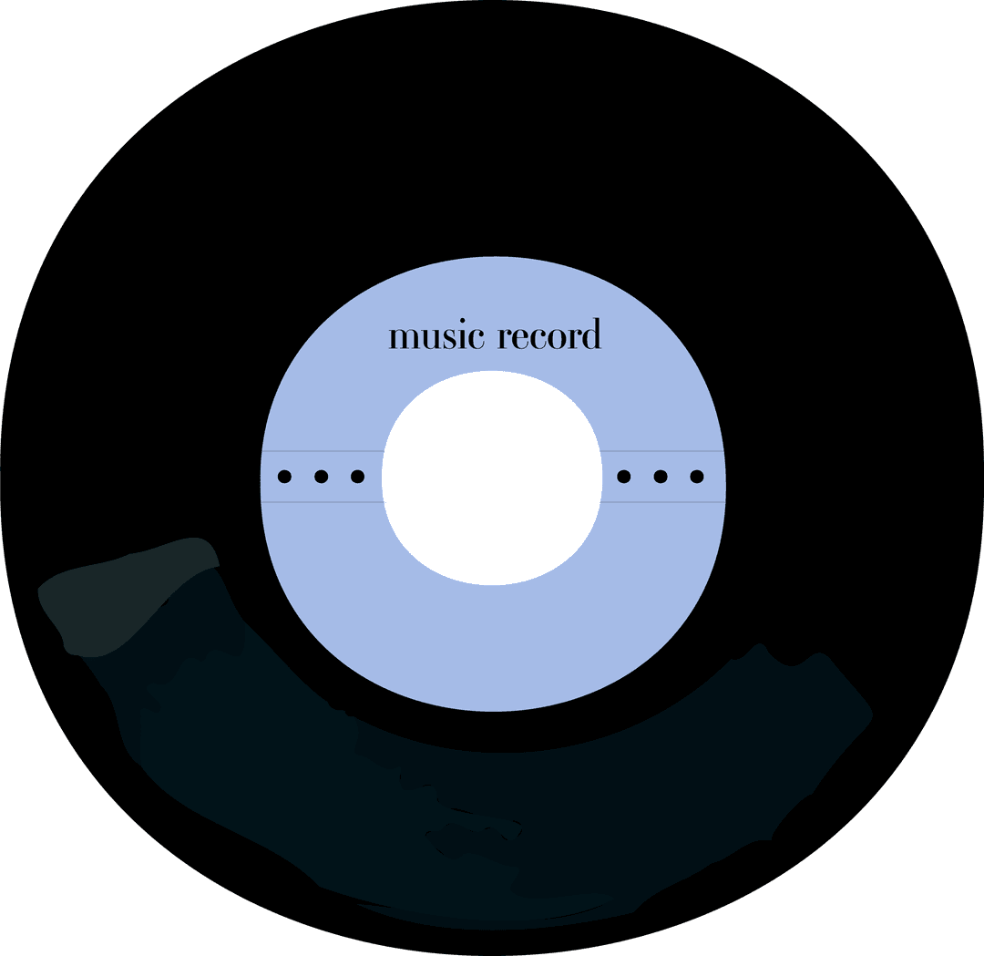Floating Vinyl Record Image on Transparent Background