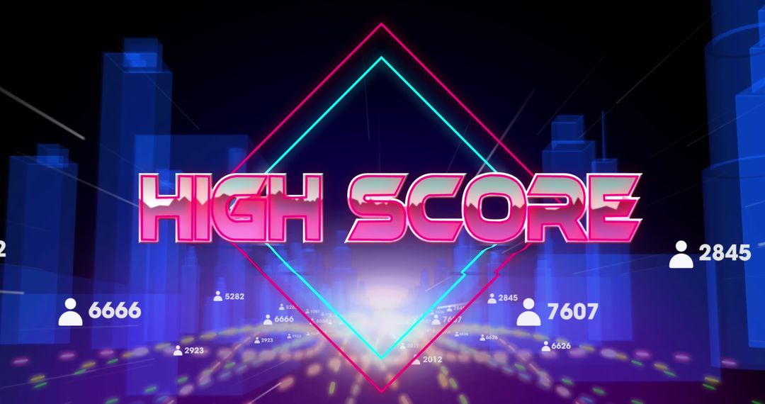 Neon High Score Retro Game Interface Design
