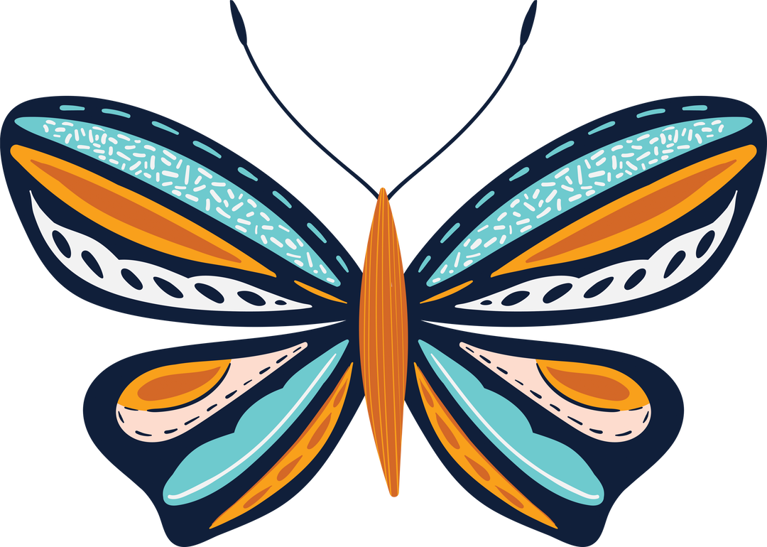 Colourful Digital Butterfly Illustration on Transparent Background - Download Free Stock Images Pikwizard.com