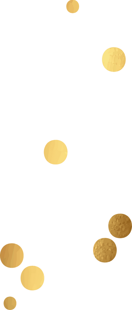 Golden Discs with Transparent Background for Festive Elegance