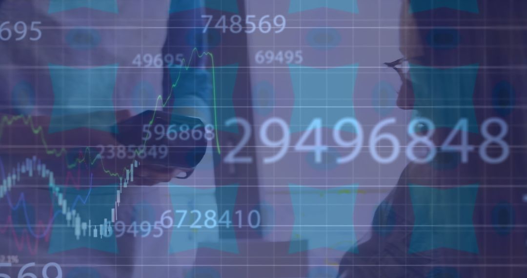 Woman Analyzing Financial Data with Technology Interface