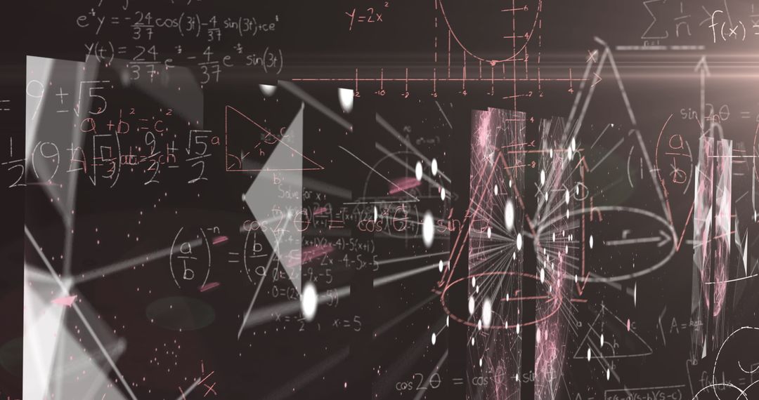 Abstract Floating Mathematical Formulas with Futuristic Design