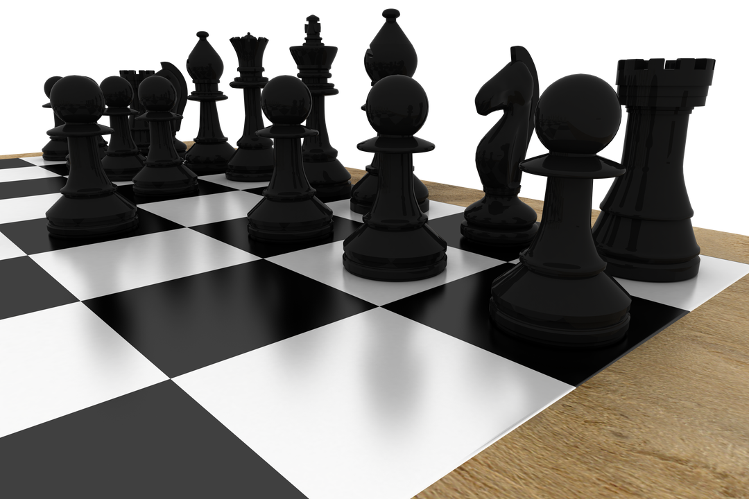 Glossy Transparent Black Chess Pieces on Wooden Chess Board - Download Free Stock Images Pikwizard.com