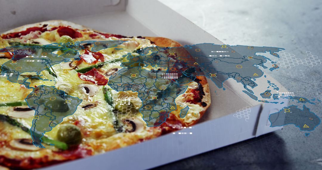Innovative Food Delivery Concept with Digital World Map Interface