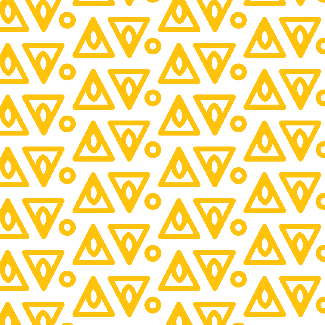 Geometric Yellow Triangles and Circles Pattern on Transparent