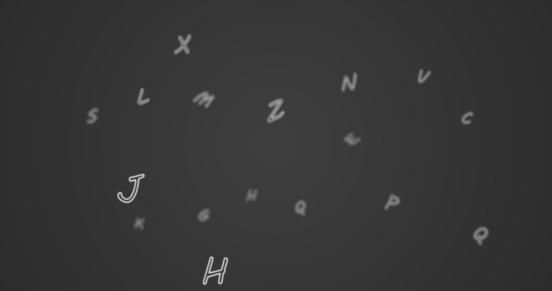 Floating Alphabet Letters on Dark Background