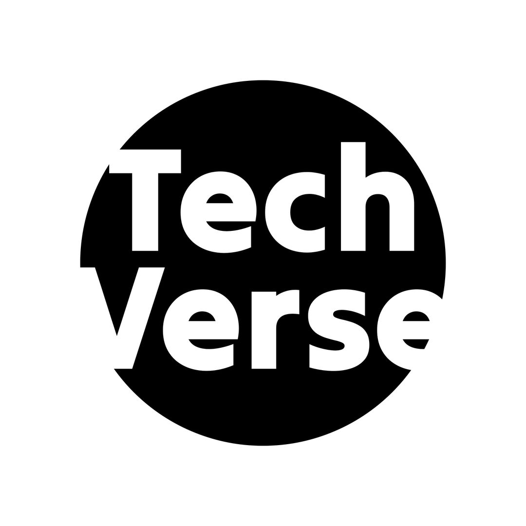 Modern TechVerse Logo Design with Bold Black and White Theme - Download Free Stock Templates Pikwizard.com