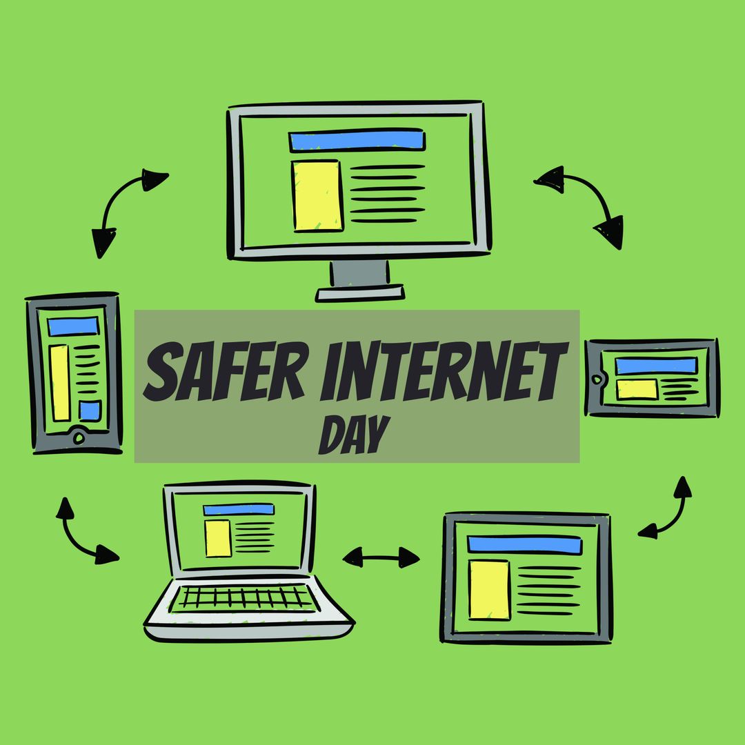 Vibrant Internet Safety Digital Secure Practices Graphic