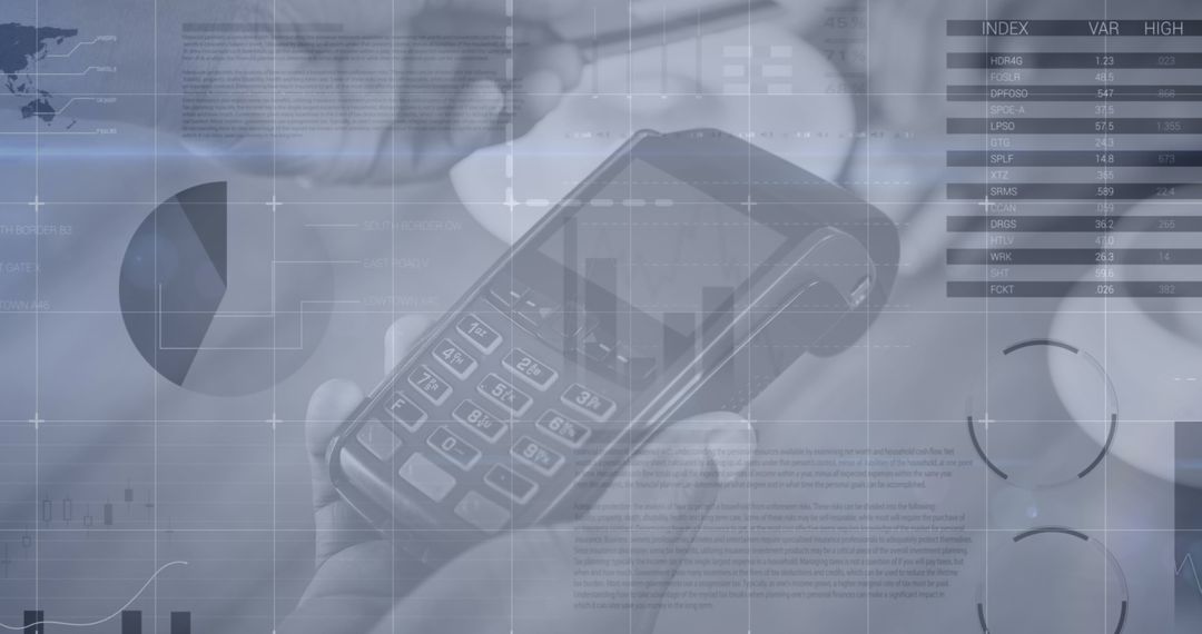 Digital Payment Technology and Statistics Overlay Concept