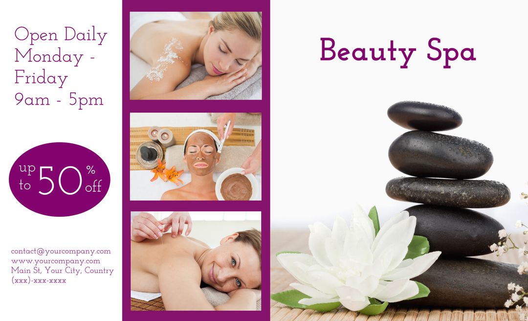 Serene Beauty Spa Promotional Flyer with Advertised Discounts - Download Free Stock Templates Pikwizard.com