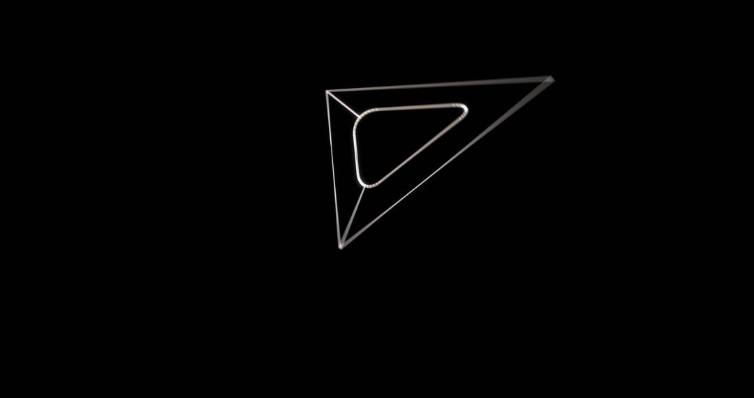Digital Set Square Icon Moving on Black Background