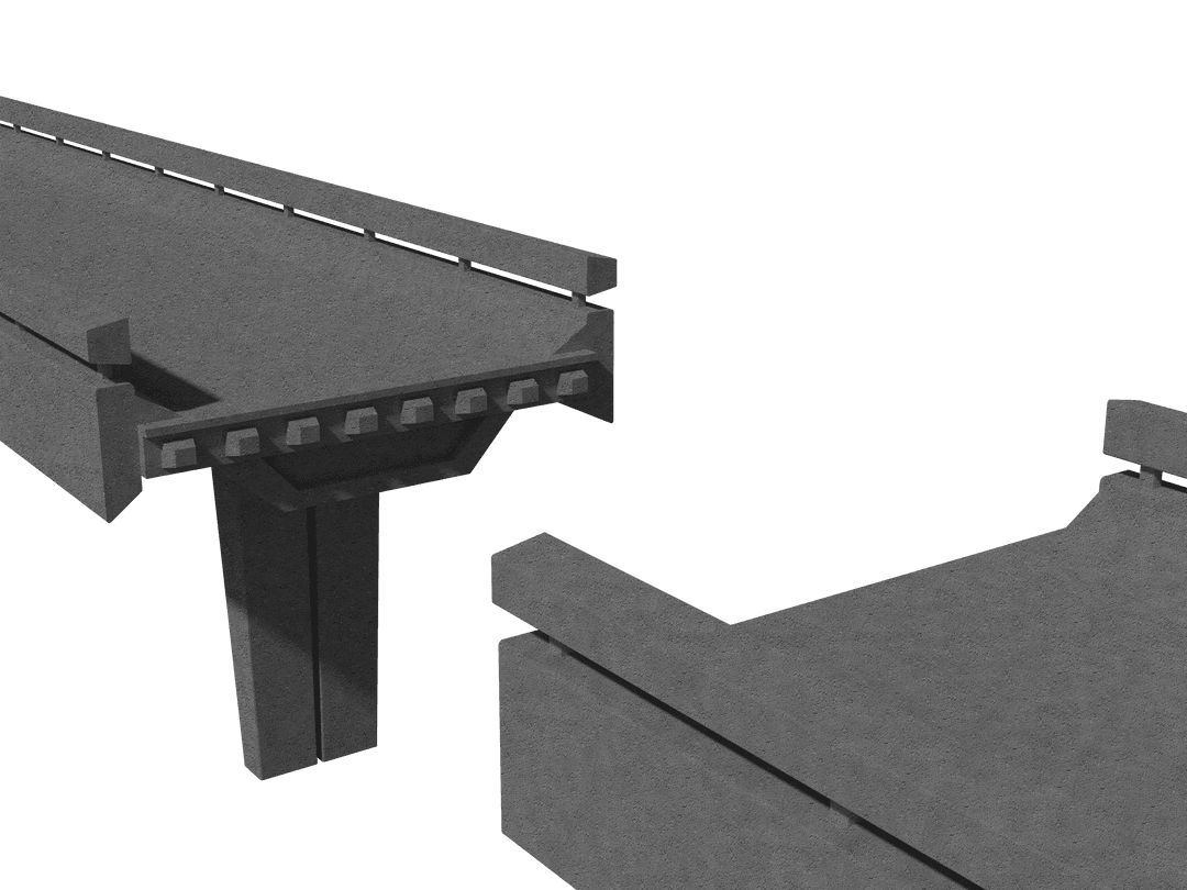 Transparent Bridge Section Illustration for Engineering Projects
