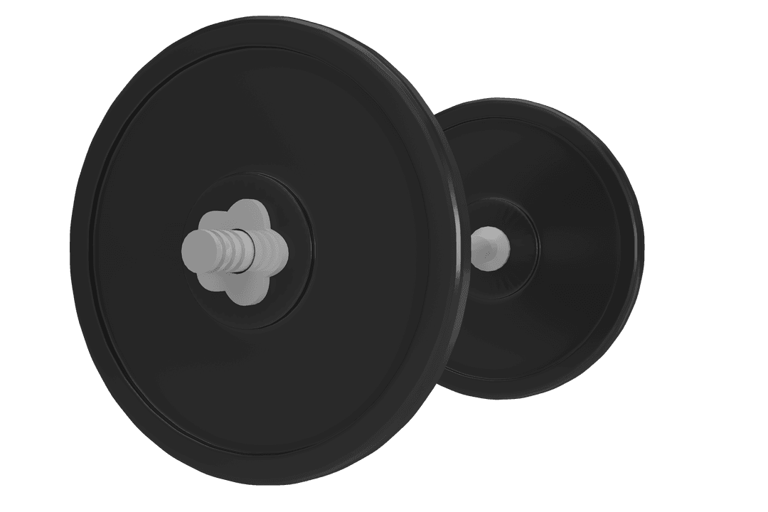 Transparent Barbell Illustration on Minimalist Background
