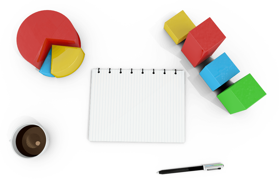 notebook with coffee and charts on transparent background vector illustration - Download Free Stock Images Pikwizard.com