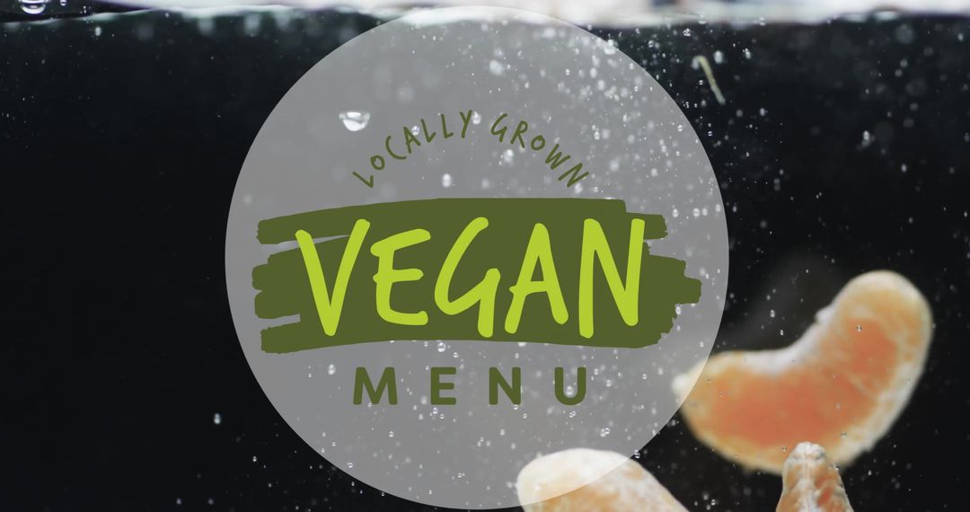 Vegan Menu Design with Fresh Fruit in Splashing Water