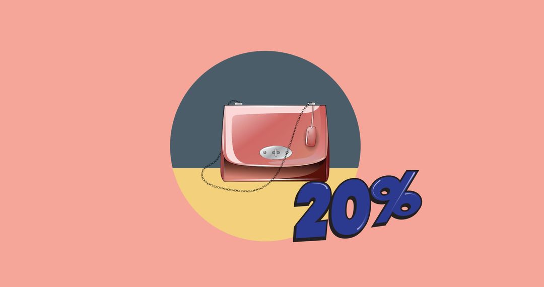Stylish Pink Handbag with Discount on Eye-catching Background