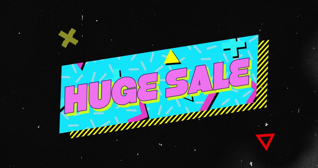 Retro Huge Sale Banner on Distressed Black Background - Free Images, Stock Photos and Pictures on Pikwizard.com