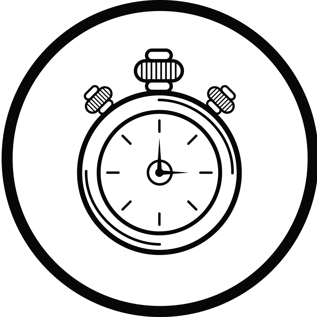 Minimalist Black Line Stopwatch Transparent Background