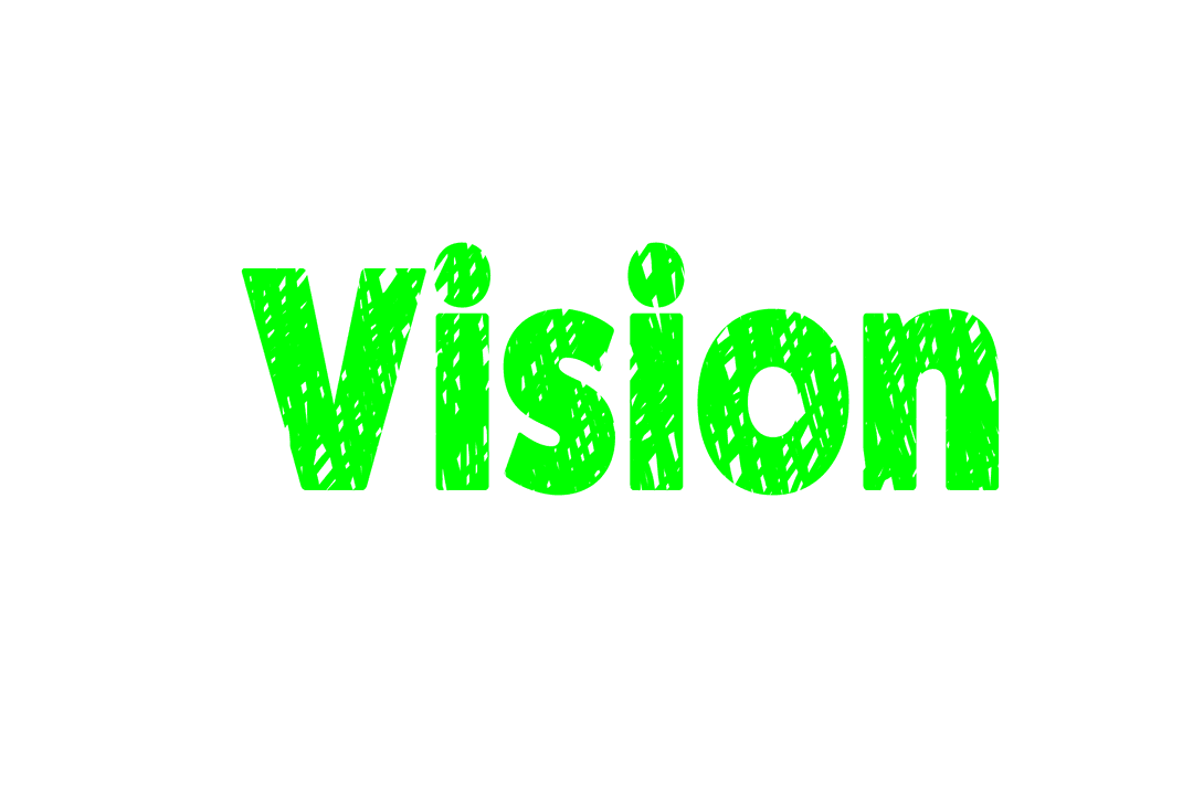 Bright Green Vision Text on Transparent Background for Digital Creativity