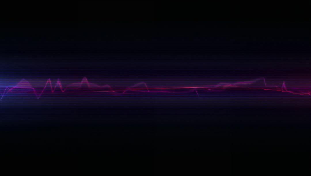 Vibrant Neon Waveform Line Oscillating on Digital Interface