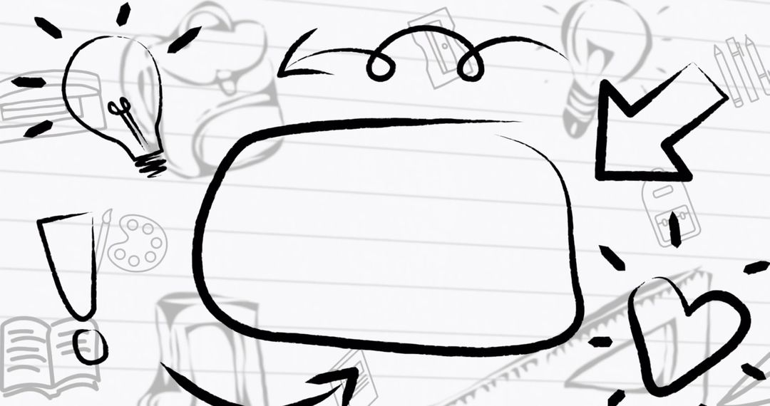 Creative School-Themed Speech Bubble with Icons for Education