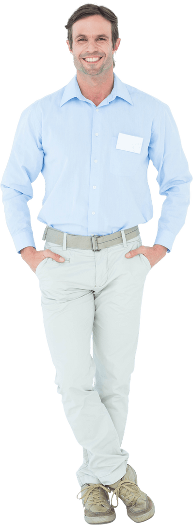 Transparent Image Confident Businessman Hands Pockets