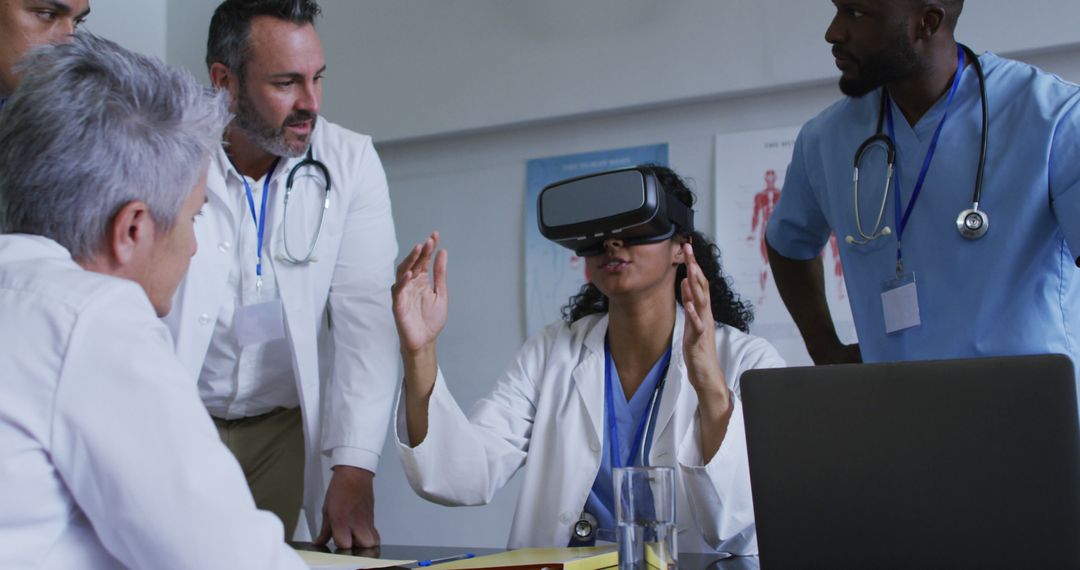 Medical Team Using VR Technology for Training in Hospital - Free Images, Stock Photos and Pictures on Pikwizard.com